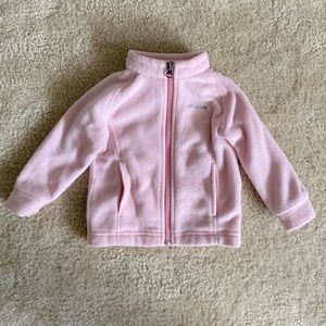 Light pink baby Columbia faux fur jacket